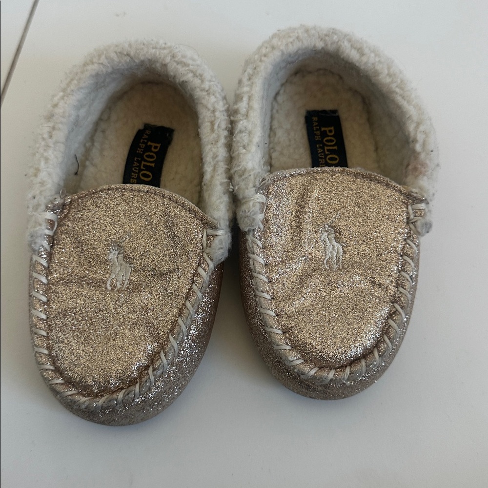 Ralph Lauren Kids Gold Slippers